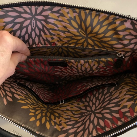 Lodis Black Leather Purse, Shoulder bag, Floral lining - Picture 9 of 16